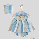 Abito Yoedu neonata 0154AZZURRO righe 0154 AZZURR YOEDU 