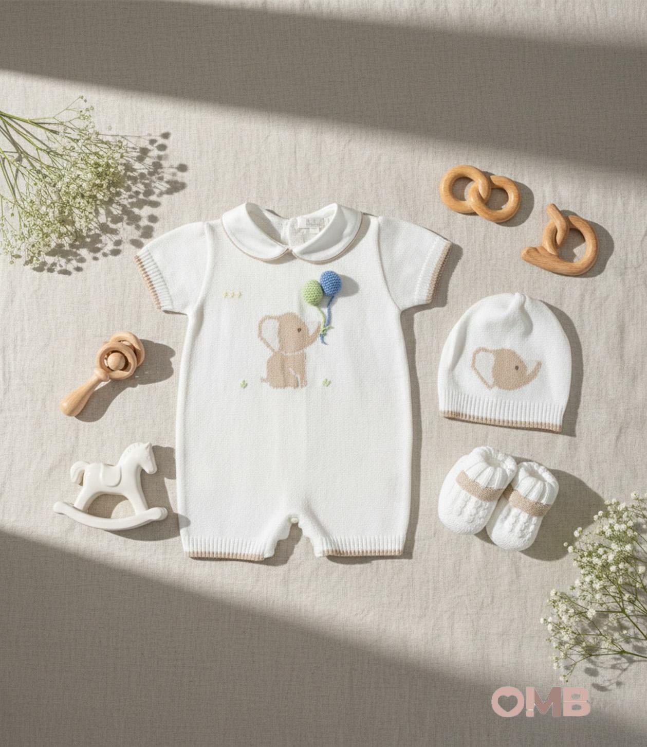 Set nascita PRIMODI BEBE neonato 3604 5 9 10 Bianco<BR/> 3604-5-9-10 BIANCO-MULTI PRIMODI BEBE 