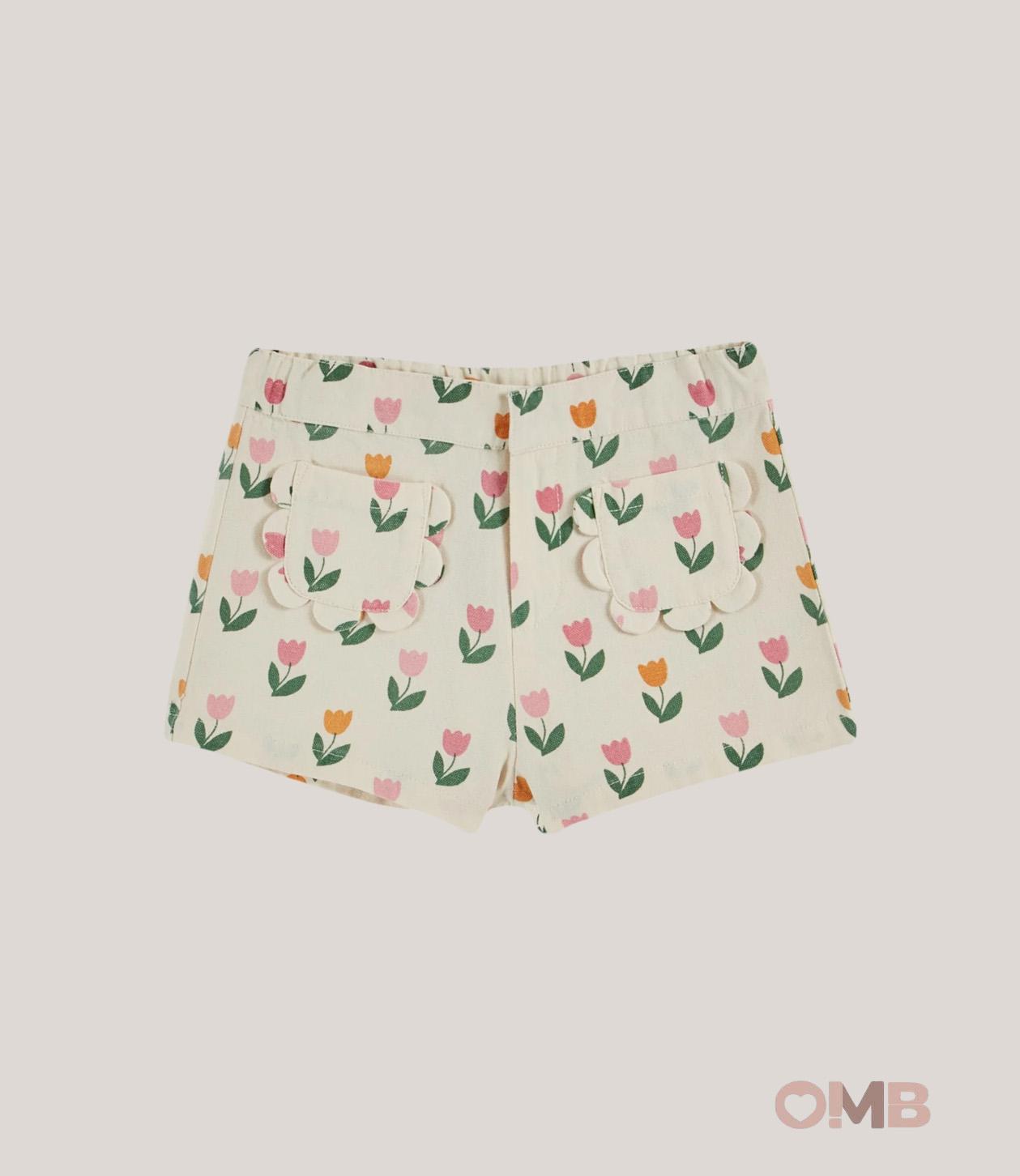 Short EMILE ET IDA bambina AD164 Panna AD164 TULIPANI EMILE ET IDA 