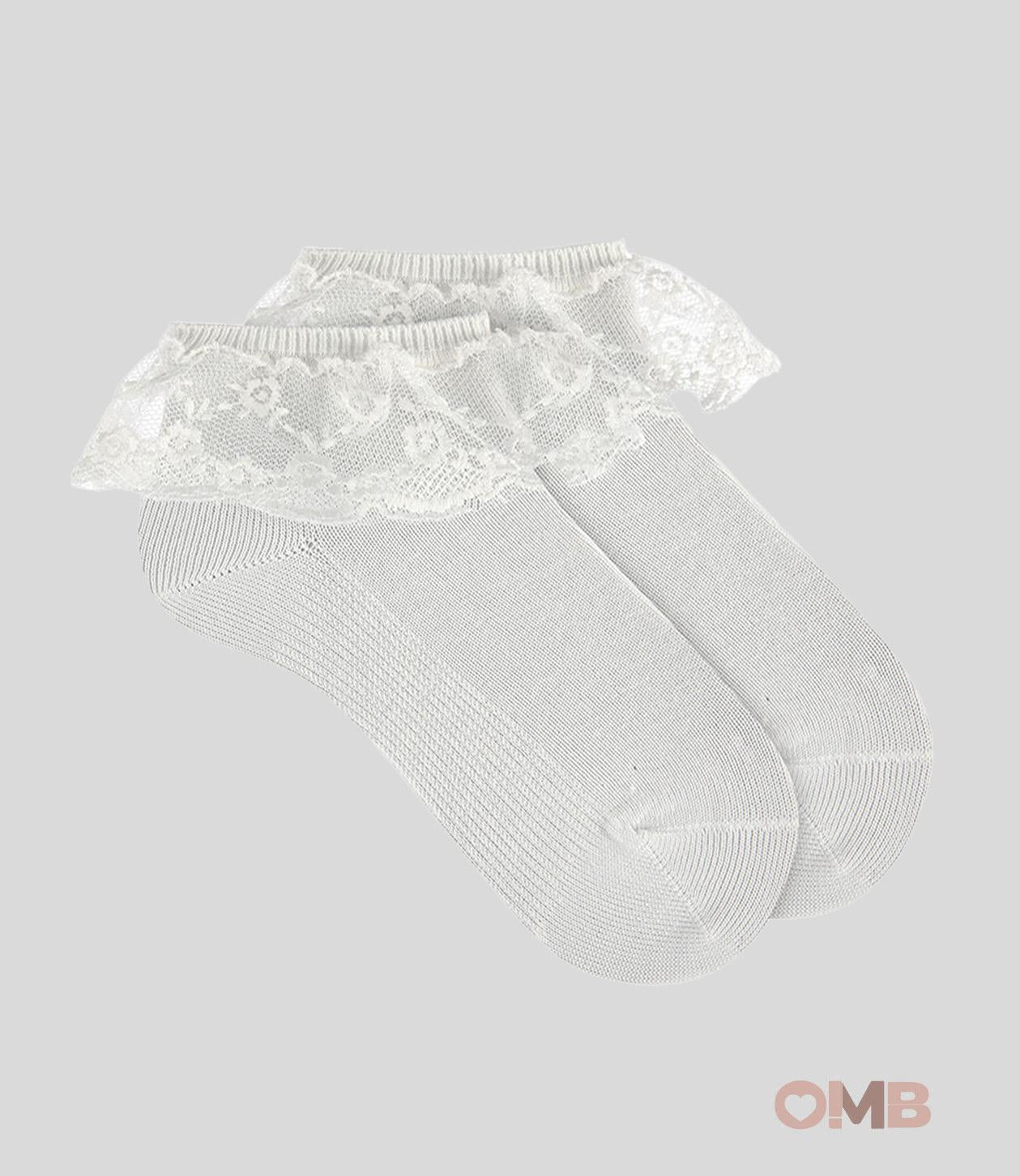 Calzino neonata Condor 2490/4 Latte corti balza in pizzo cerimonia 2490/4 202 CONDOR 