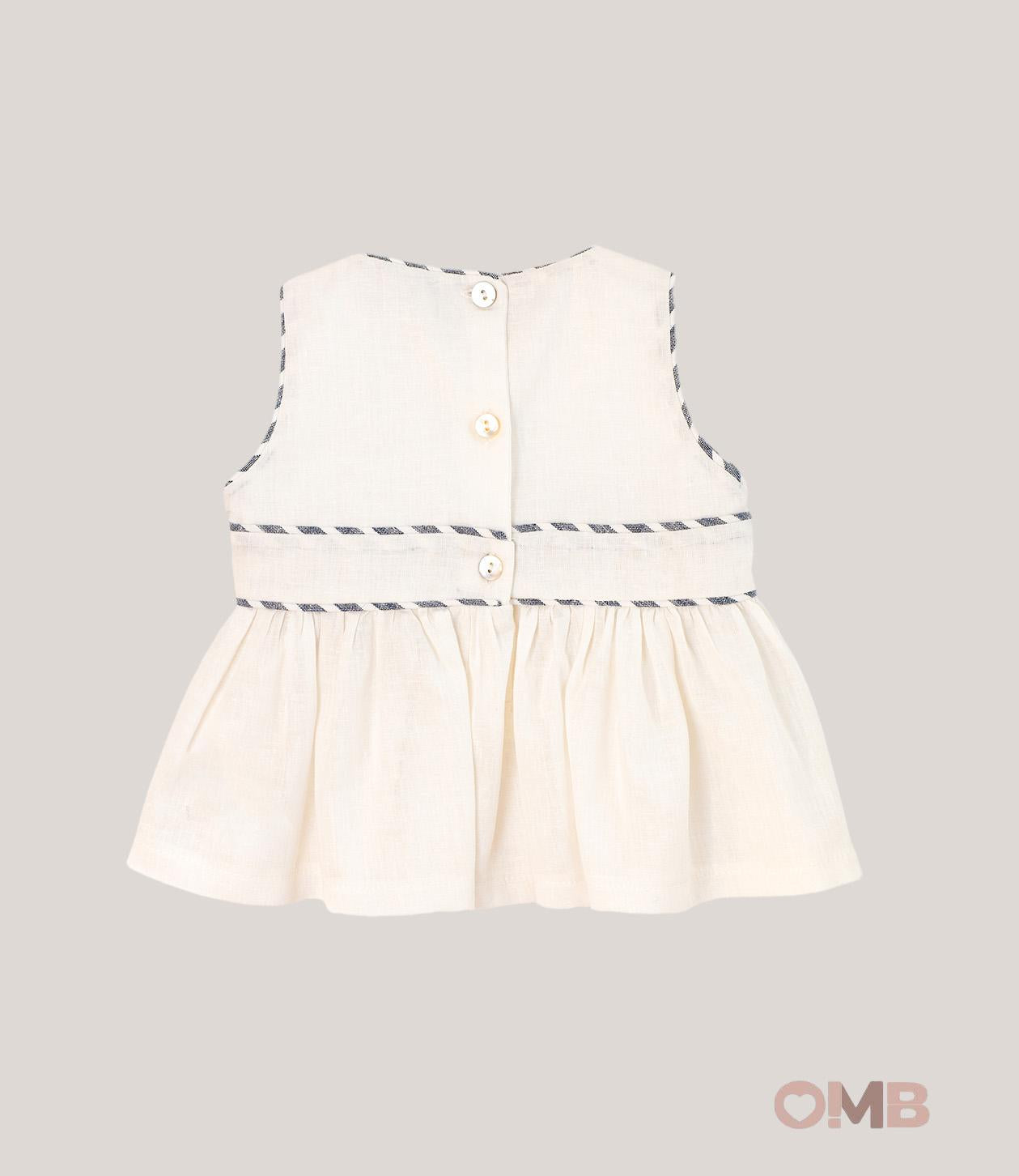 Top neonata COCCODE C63174 Bianco<BR/> C63174 BIANCO/BLU COCCODE 