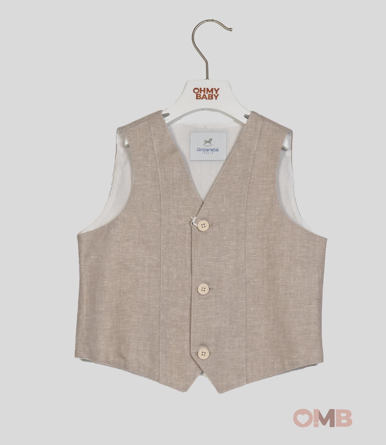 Gilet Ambarabà bambino 39056 beige 39056. BEIGE AMBARABA' 