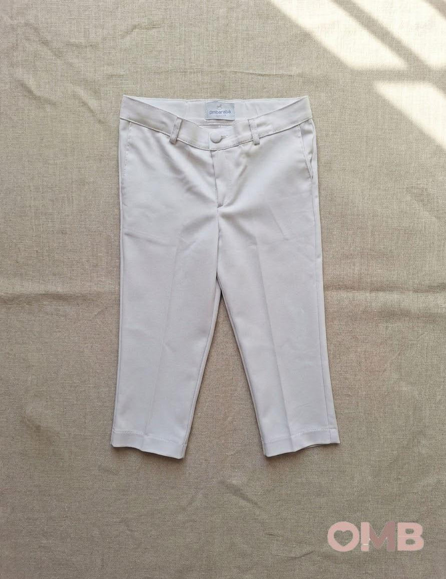 Pantalone bambino AMBARABA' FM41169 Bianco<BR/> FM41169 BIANCO AMBARABA' 