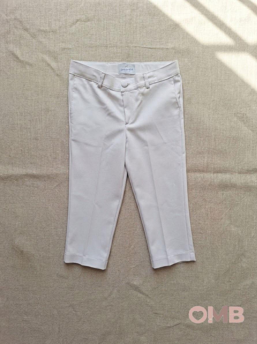 Pantalone bambino AMBARABA' FM41169 Bianco<BR/> FM41169 BIANCO AMBARABA' 