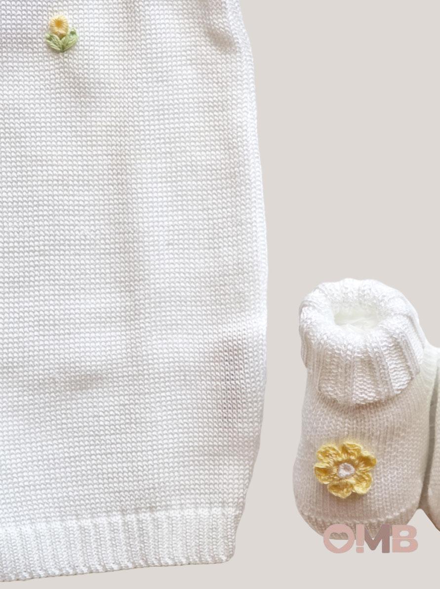 Set nascita neonata PRIMODI BEBE 36055CAPBAB Bianco 3605.5+CAP+BAB BIANCO/GIALLO PRIMODI BEBE 