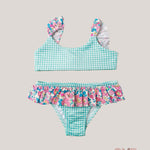 Bikini bambina PESCIOLINO ROSSO BKK10 Verde<BR/> BKK10. QUADRI PESCIOLINO ROSSO 