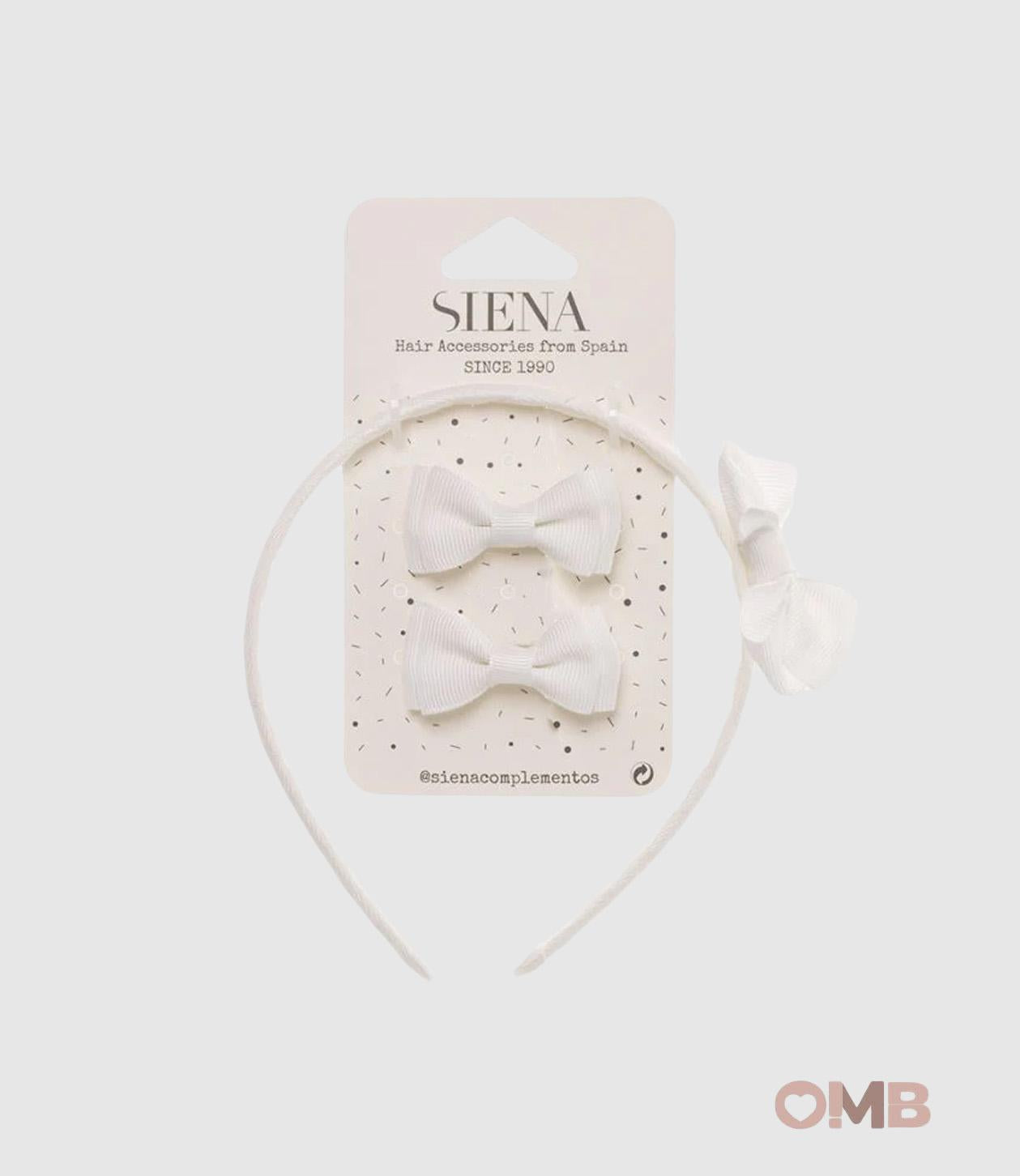 Cerchietto e fermagli SIENA neonata 7439 Bianco 7439 BIANCO SIENA 