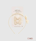 Cerchietto e fermagli SIENA neonata 7439 Panna