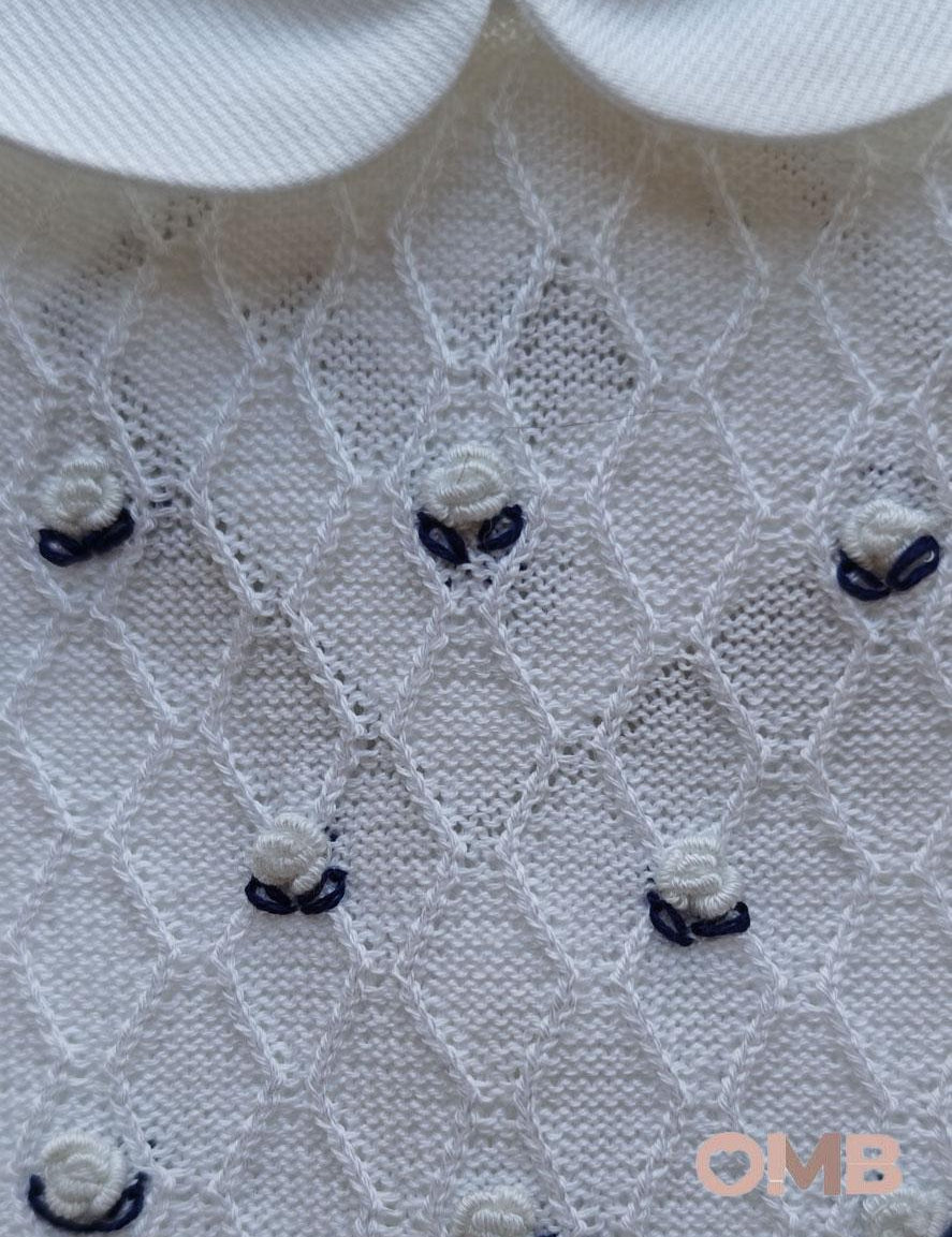 Tutina neonata PEPECE' 7715R6 Bianca 7715R6 BIANCO-BLU PEPECE' 