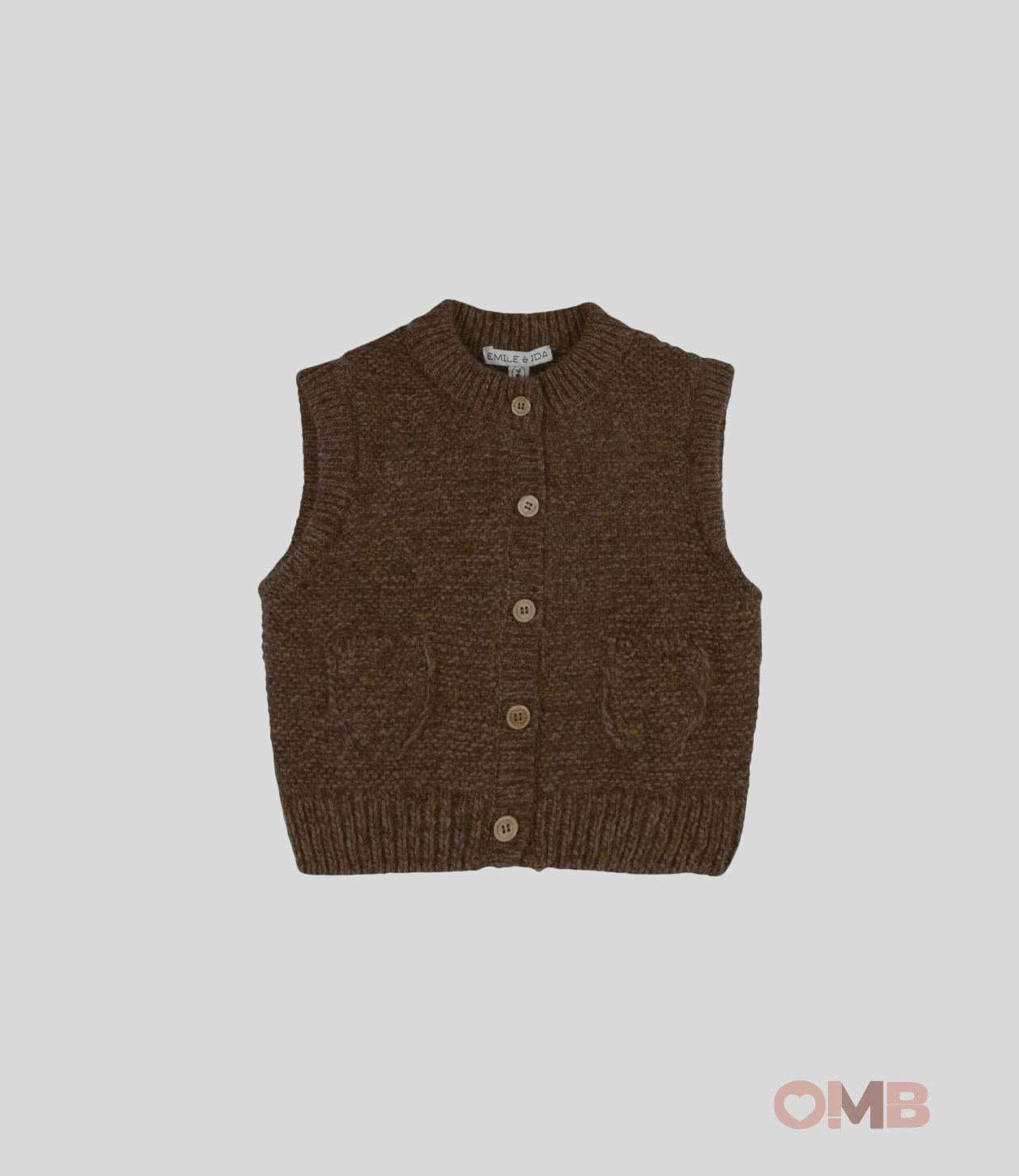 Gilet Emile et Ida neonata AC130 Cioccolato AC130 CIOCCOLATO EMILE ET IDA 