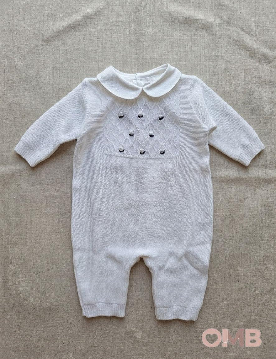 Tutina neonata PEPECE' 7715R6 Bianca 7715R6 BIANCO-BLU PEPECE' 