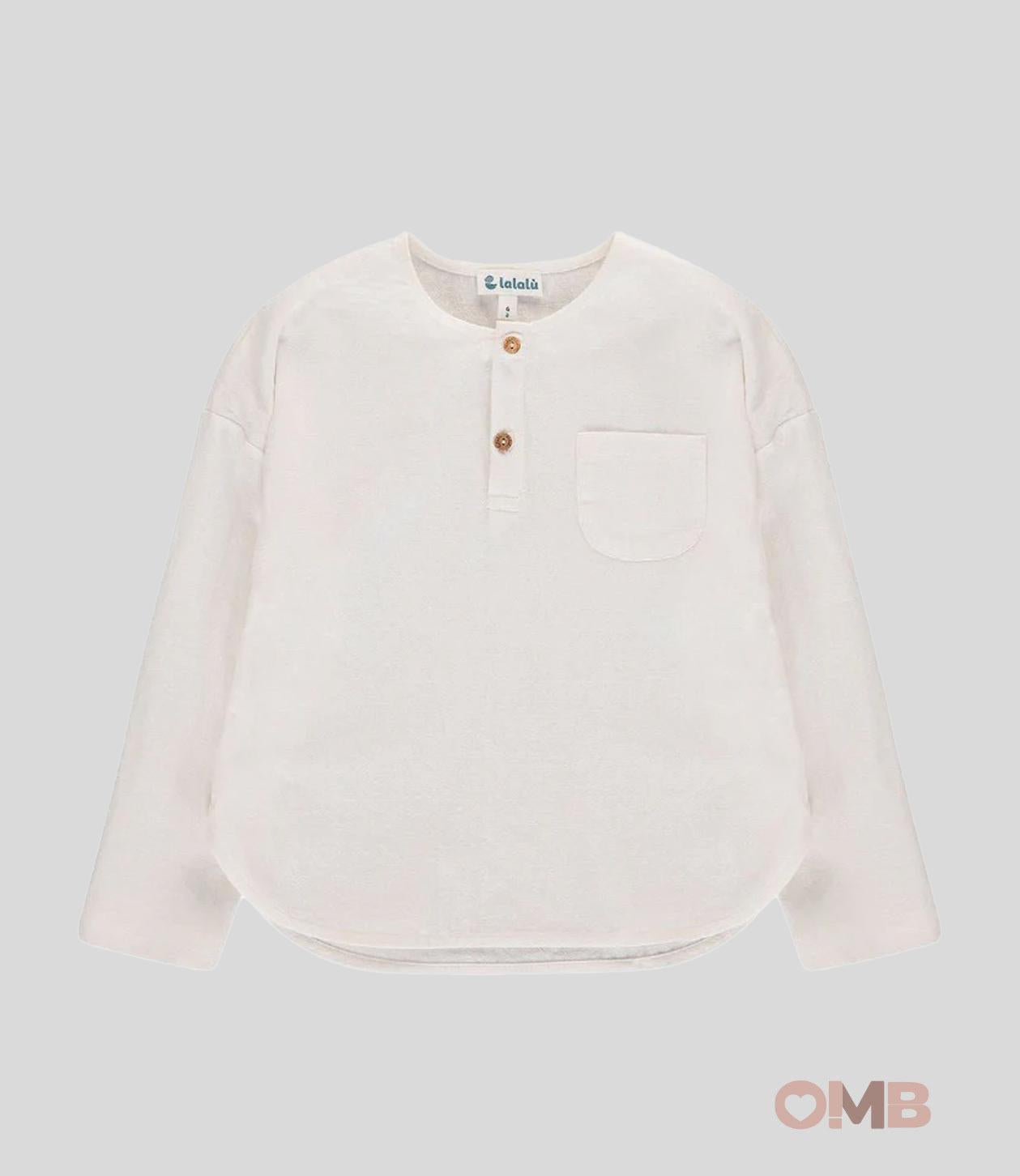 Camicia Lalalù bambino CML50  latte taschino CML50 LATTE LALALU 