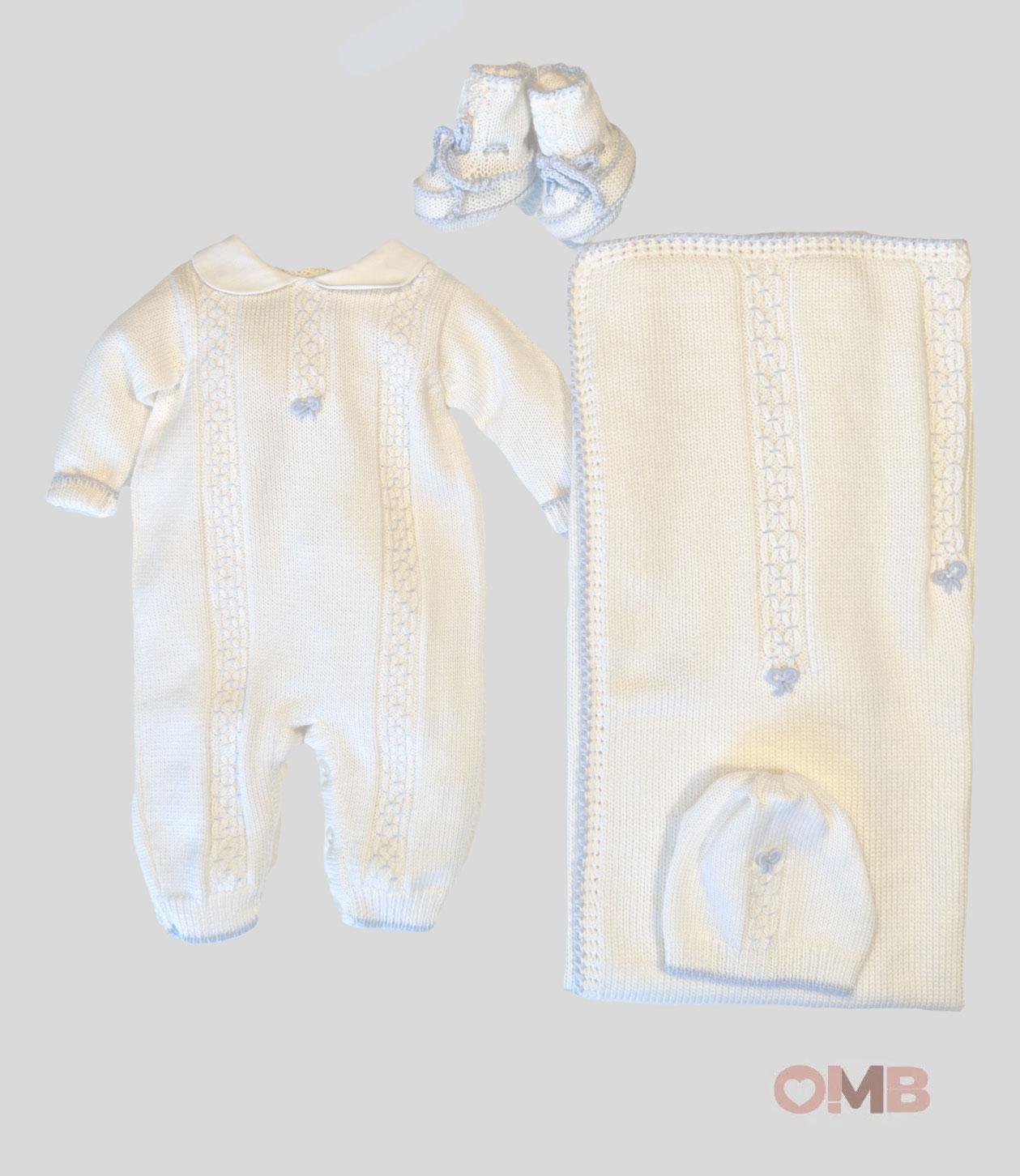 Set Neonato BIMBI CHIC Samuel Bianco<BR/> SET SAMUEL CIELO BIMBI CHIC 