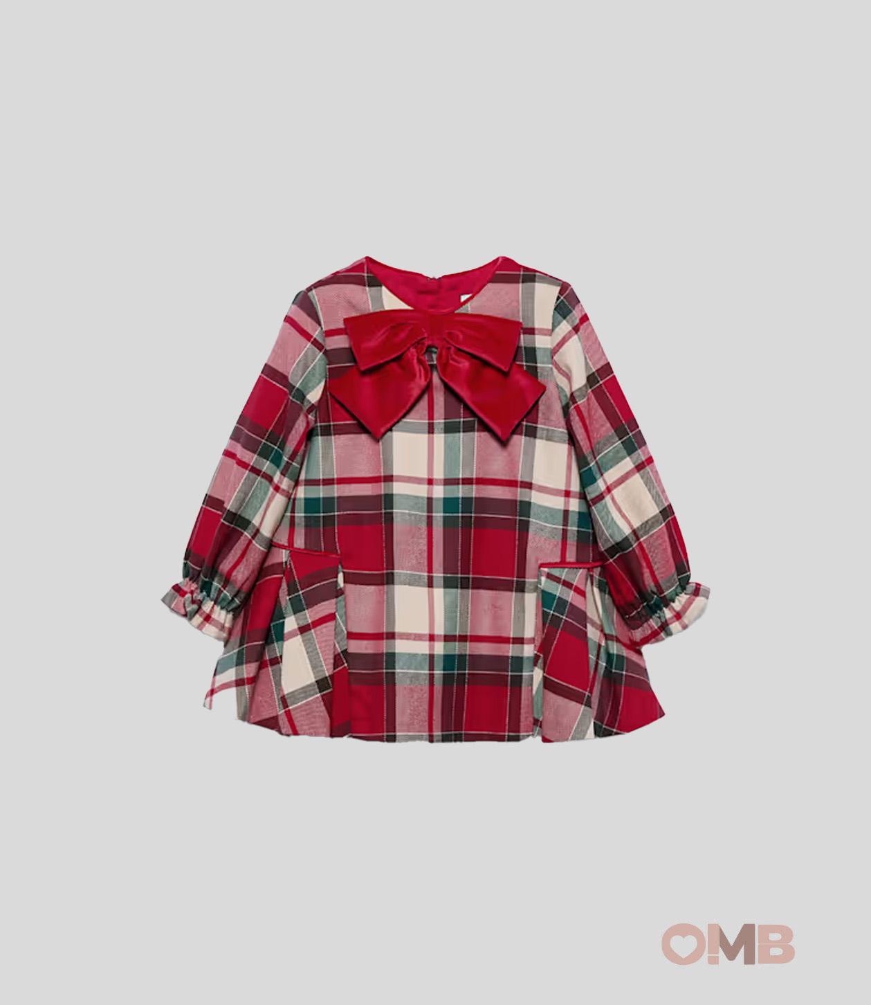 Abito neonata ABEL&LULA 5509 Rosso<BR/> 5509 QUADRI ABEL&LULA 