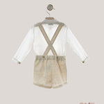 Completo Neonato Yoedu 0351 beige celeste 0351 LINO-CELESTE YOEDU 