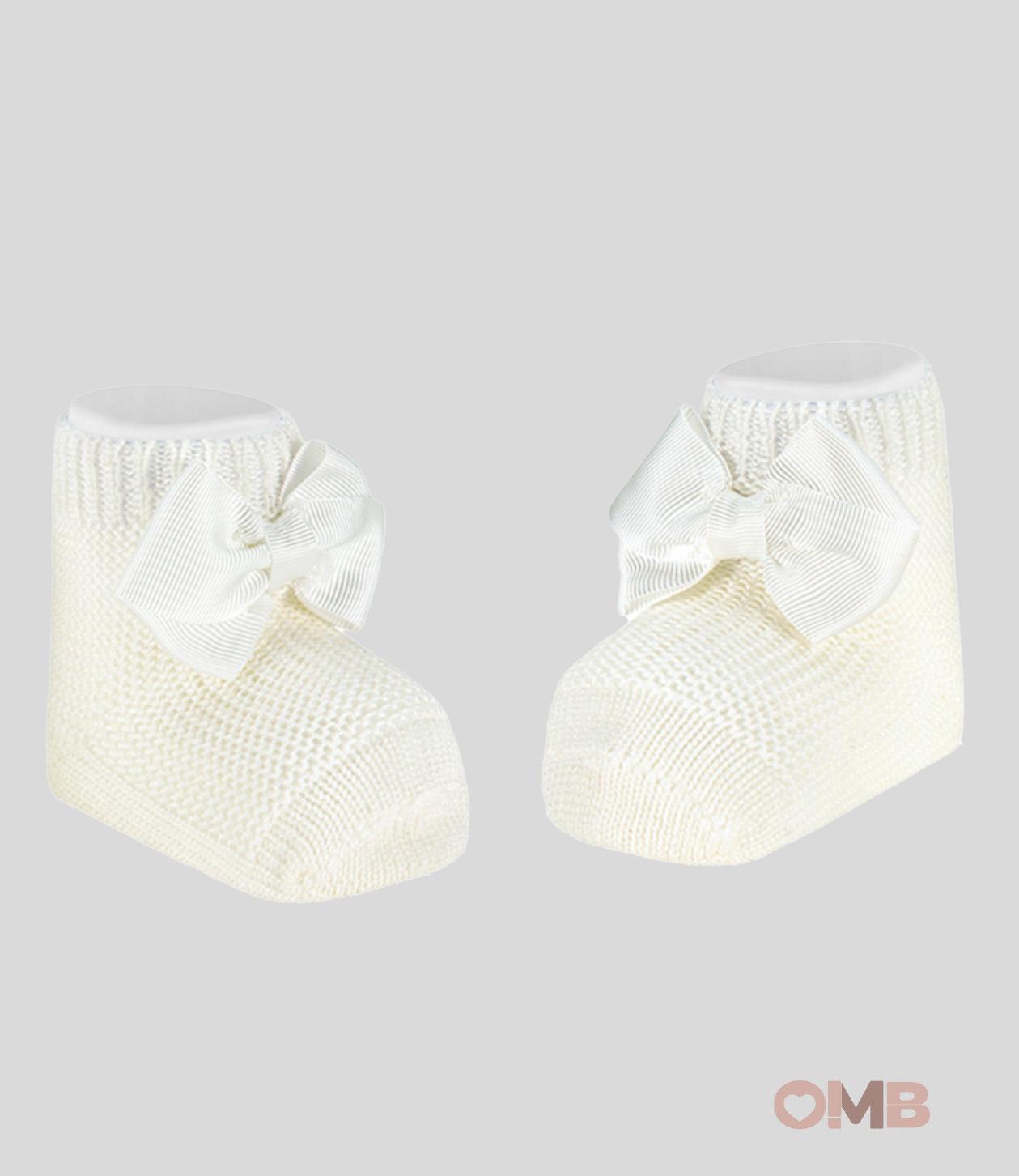 Calzino neonata Condor 2006/4 Latte fiocco cotone grosgrain<BR/> 2006/4 202 CONDOR 