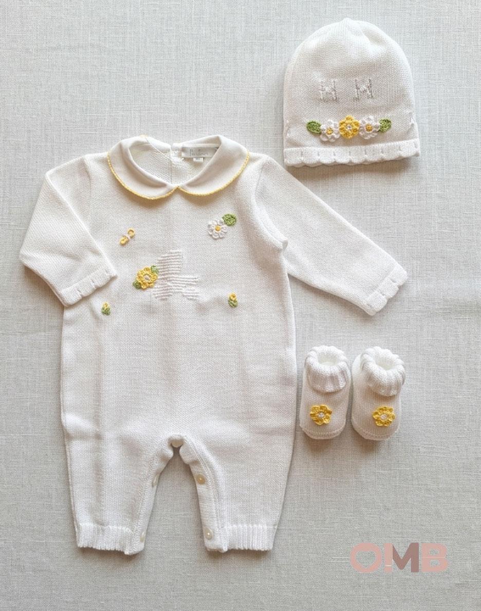 Set nascita neonata PRIMODI BEBE 3605CAPBAB Bianco 3605+CAP+BABB BIANCO/GIALLO PRIMODI BEBE 